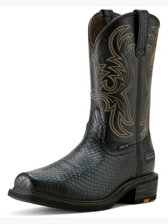 Men\'s Square Toe Steel Toe Work Boot Calf High Pull-On main image 6